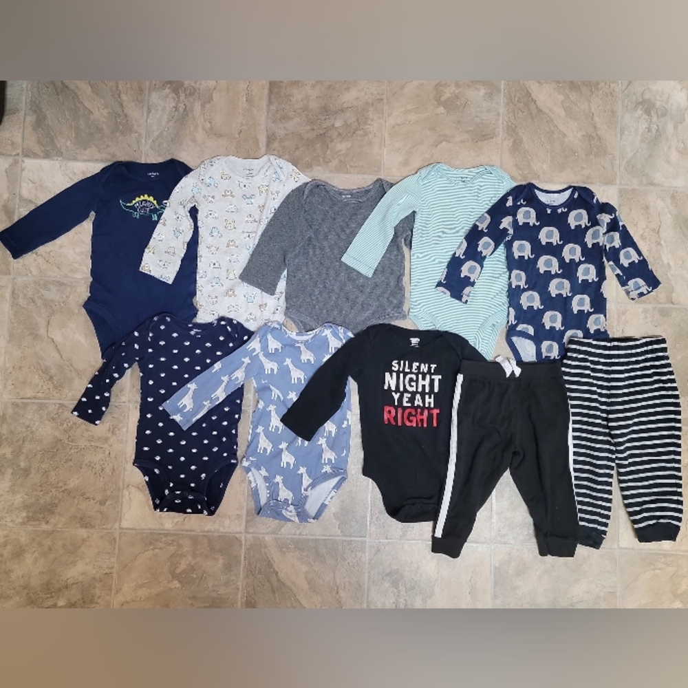 18 month boys bundle joggers & long-sleeve onesies